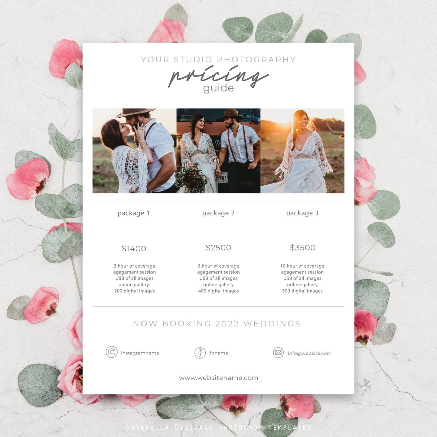 Photography Pricing Template