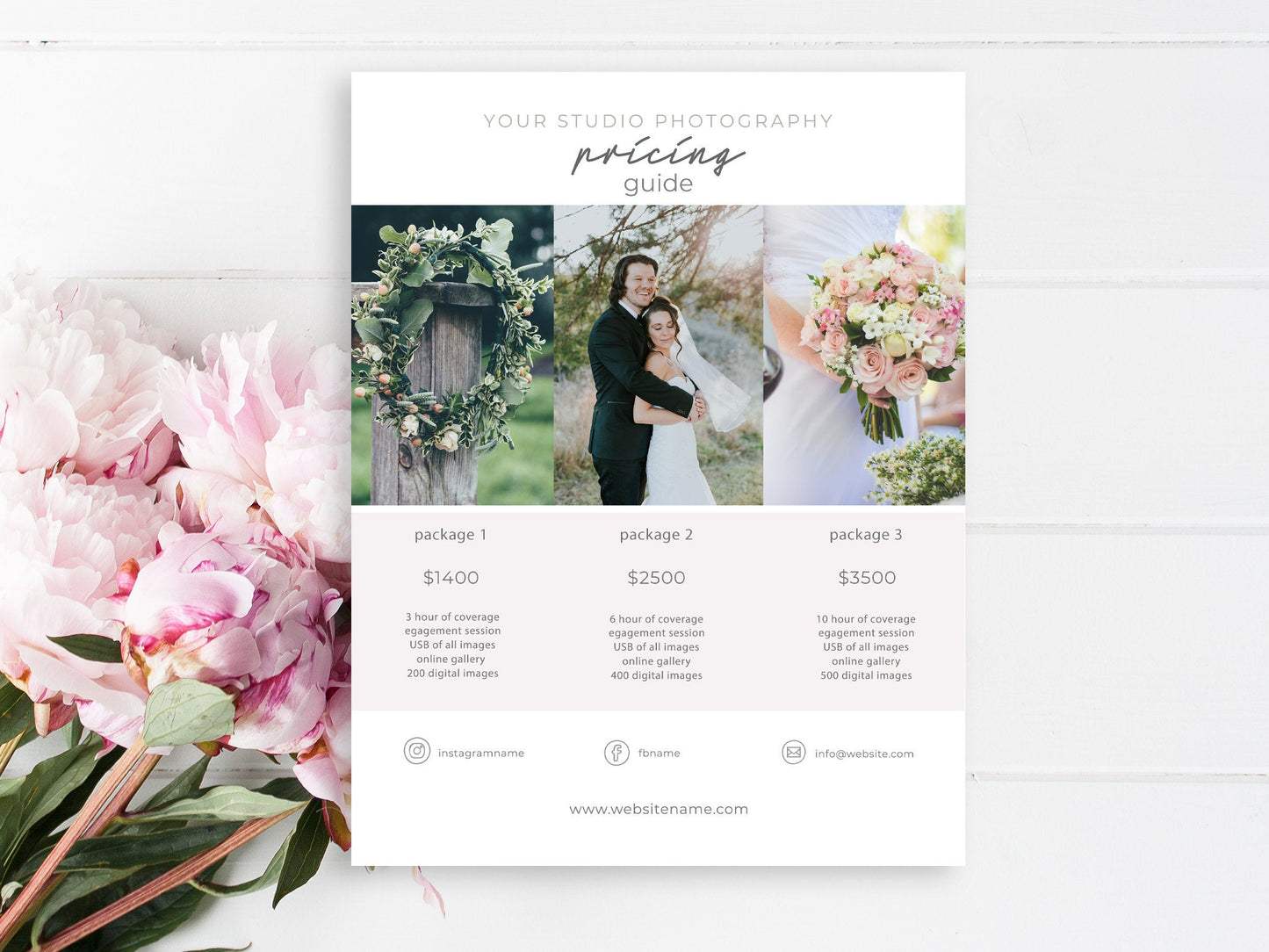 Pricing Guide Template for Wedding Photographers