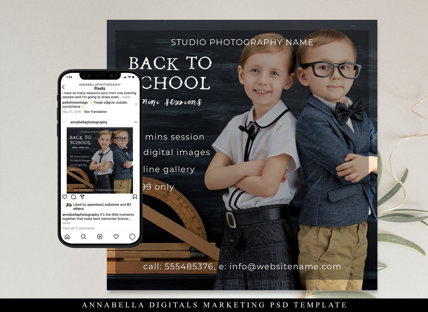 Back to School Mini Session Template