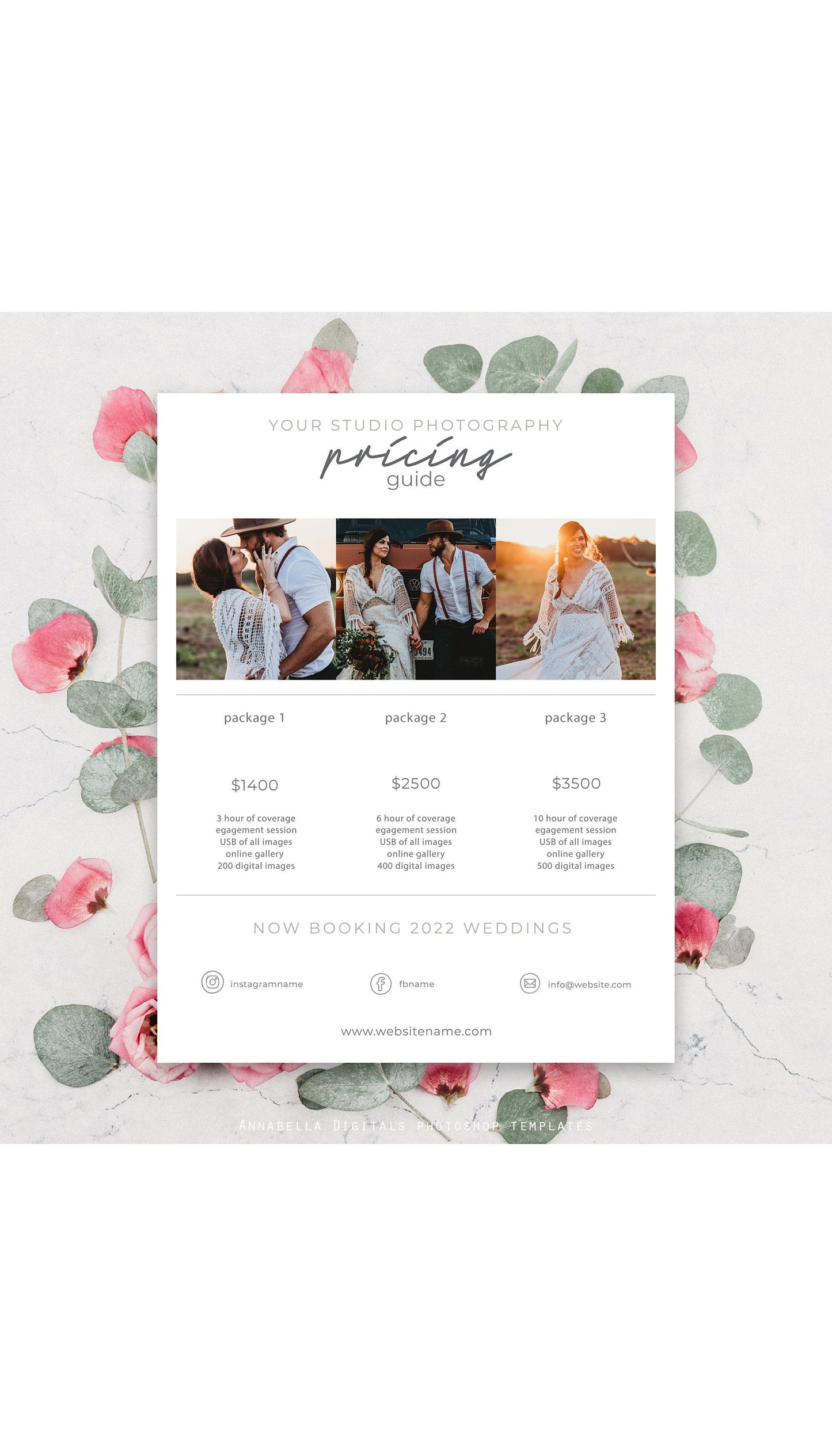 Photography Pricing Template