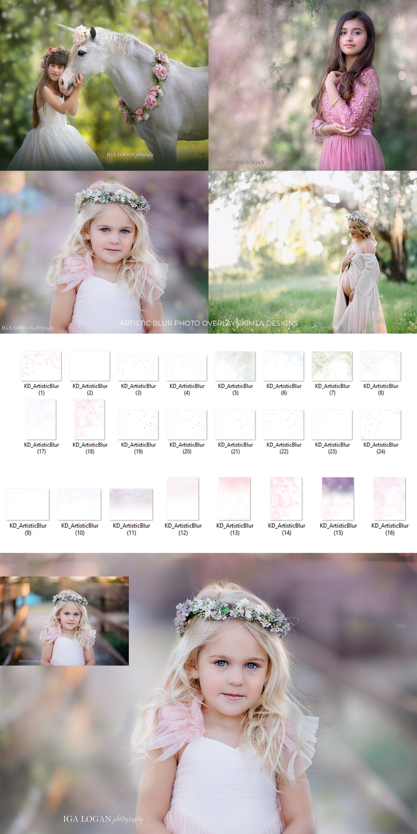 Artistic Blur Photo Overlays - Photoshop Overlays, Digital Backgrounds and Lightroom Presets