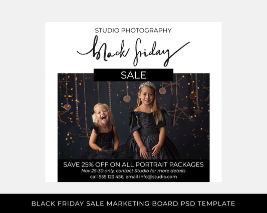 Black Friday Sale Marketing Board PSD Template