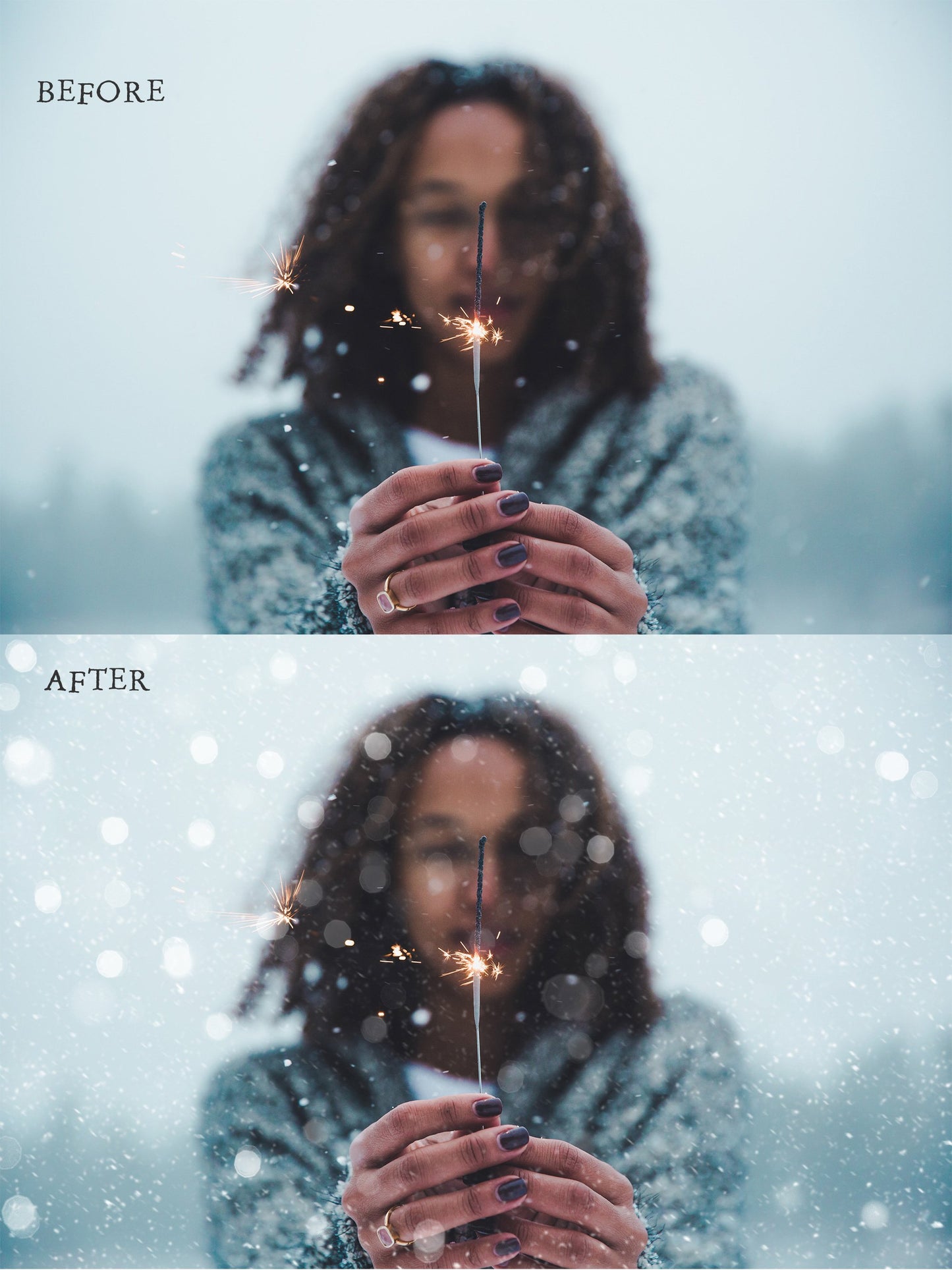 White Wedding Snow & Bokeh Photo Overlays