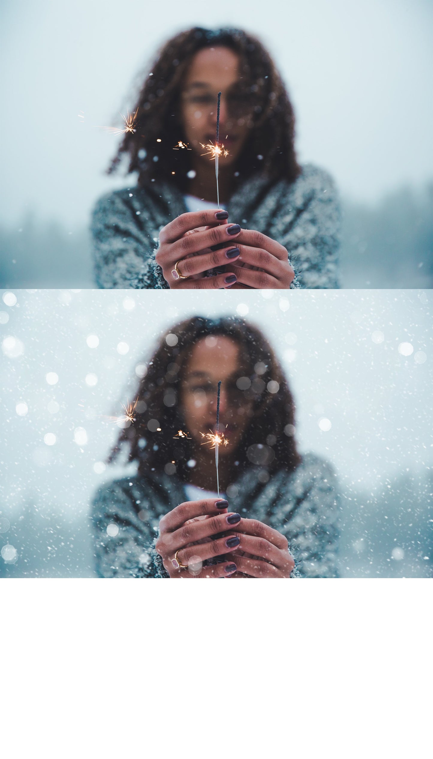 White Wedding Snow & Bokeh Photo Overlays