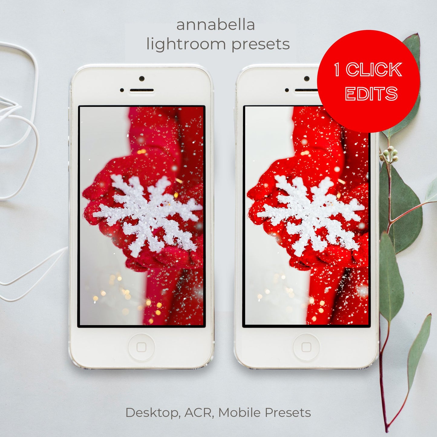 7 Christmas Mobile Lightroom Preset & Desktop, Bright Photo Editing Filter, Winter Holiday Preset for Instagram Blogger, Clean Airy Filter