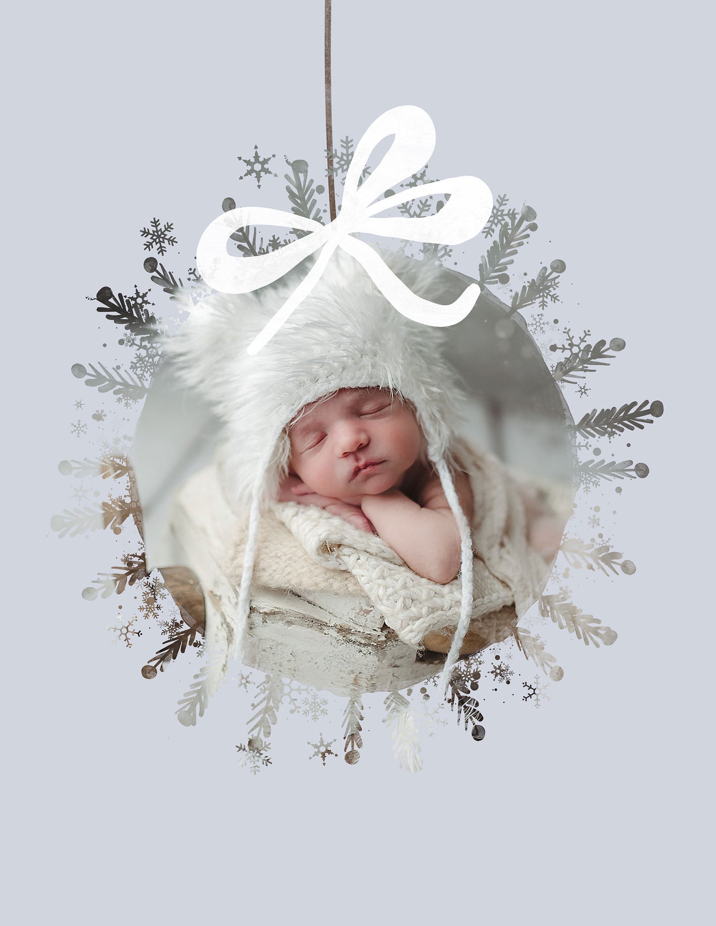 Christmas Snowflake Watercolor Frame 02