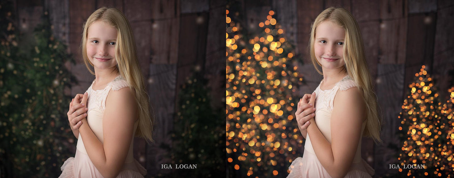 Christmas Tree Lights Bokeh Overlays - Photoshop Overlays, Digital Backgrounds and Lightroom Presets
