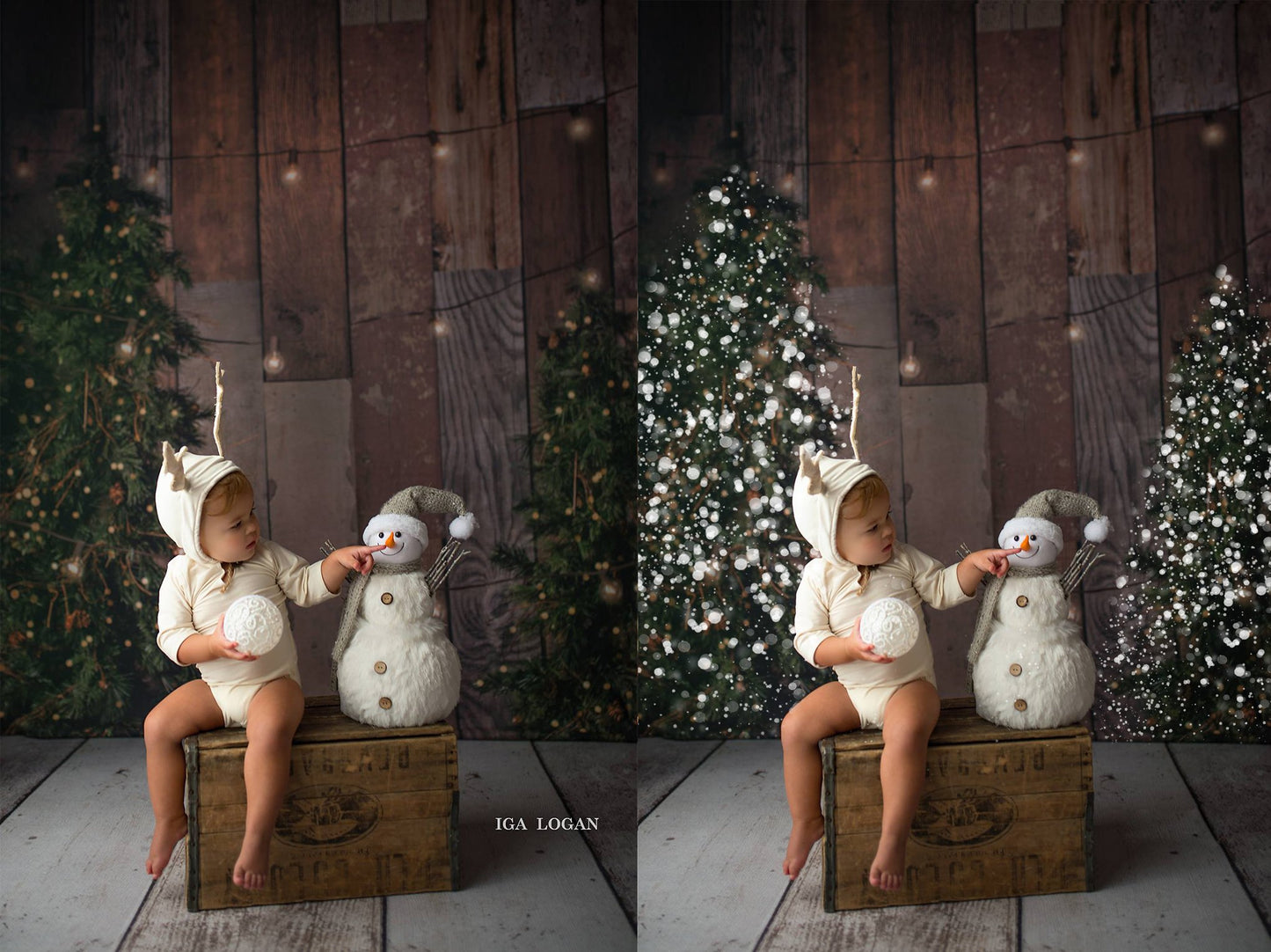 Christmas Tree Snow Overlays - Photoshop Overlays, Digital Backgrounds and Lightroom Presets