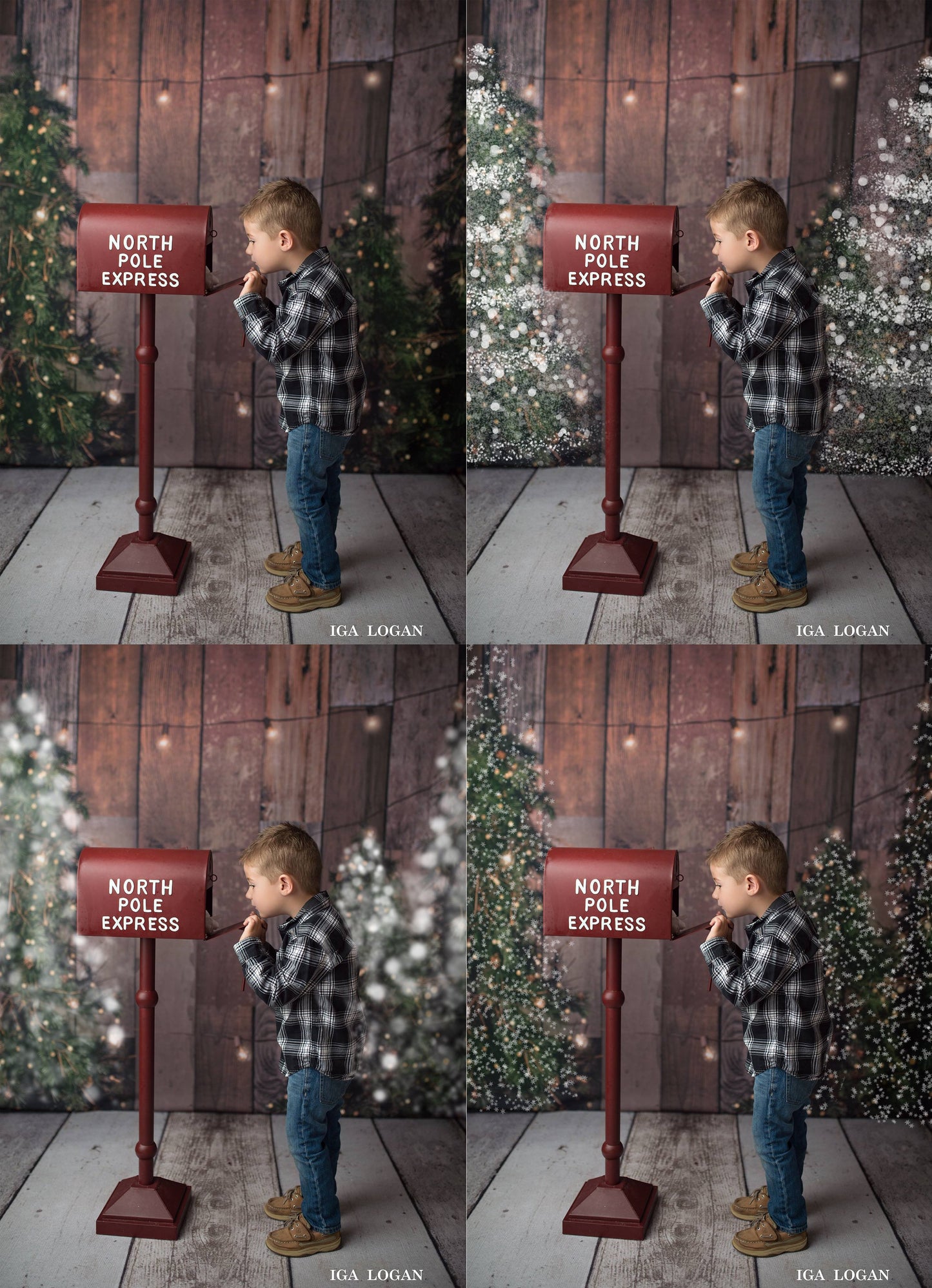 Christmas Tree Snow Overlays - Photoshop Overlays, Digital Backgrounds and Lightroom Presets