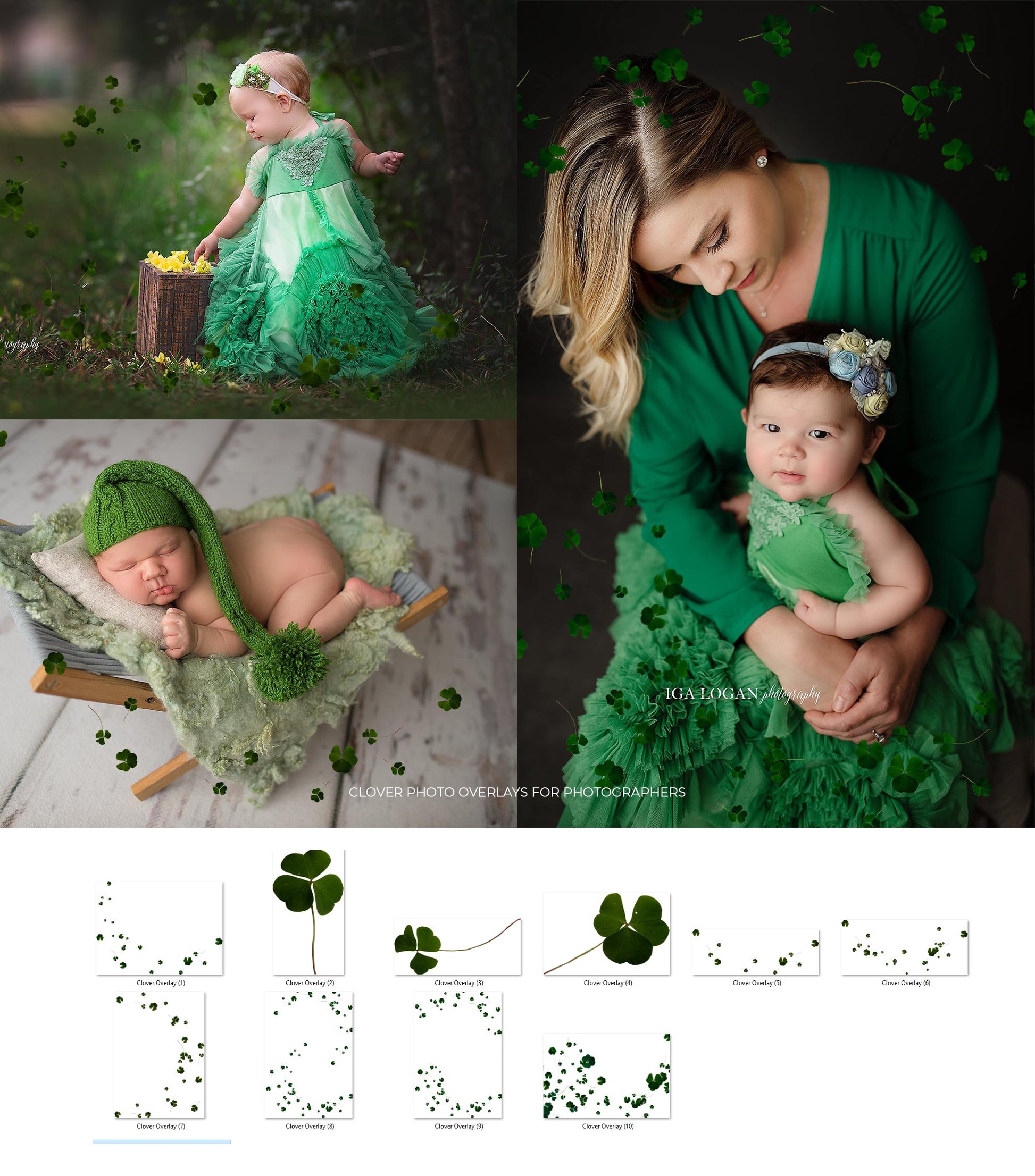 Clover Photo Overlays for Photographers - Photoshop Overlays, Digital Backgrounds and Lightroom Presets