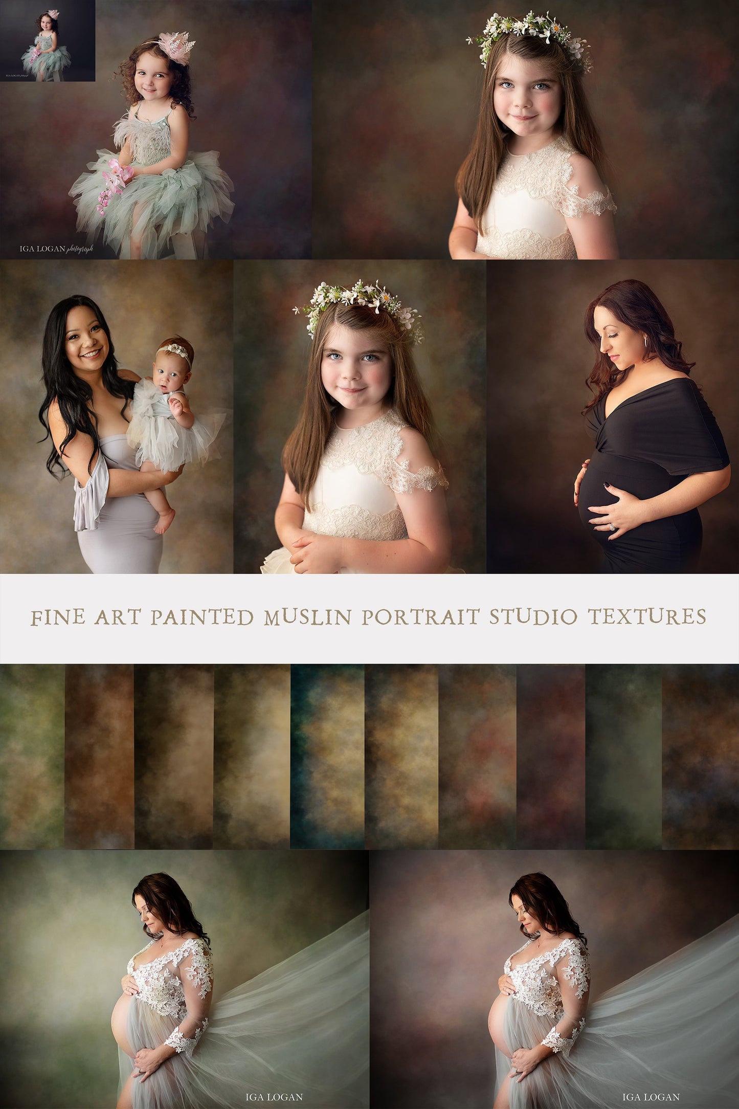 Fine Art Painted Muslin Studio Portrait Textures