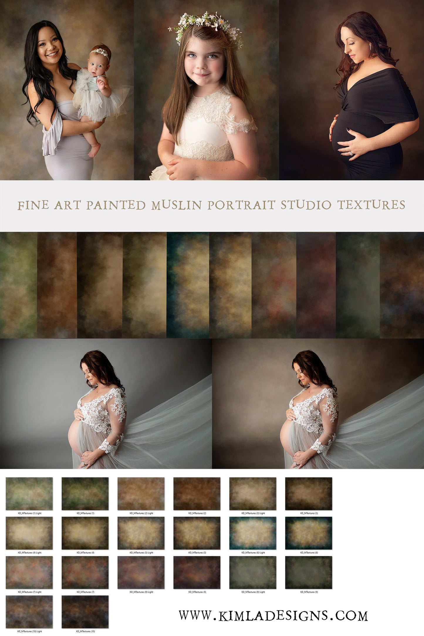 Fine Art Painted Muslin Studio Portrait Textures