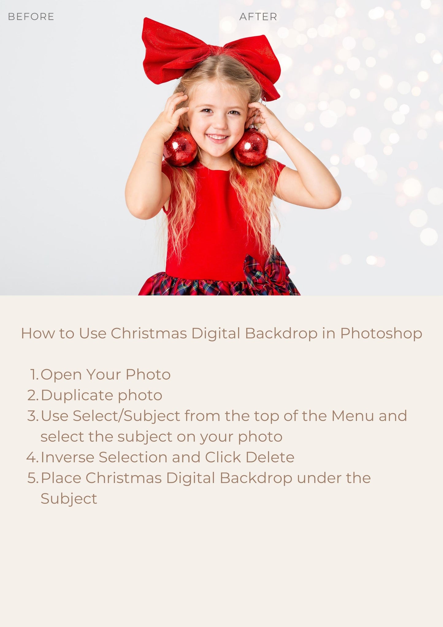 Christmas Bokeh Digital Backdrops