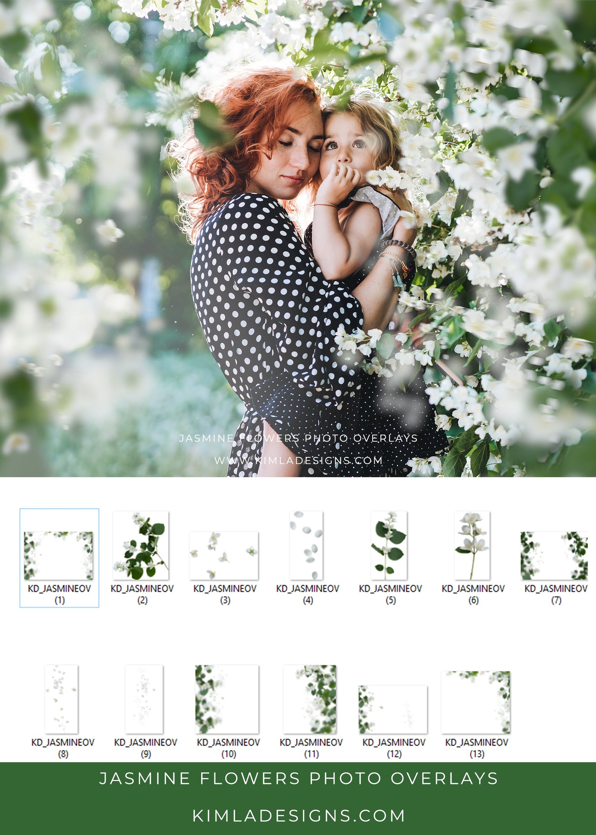 Jasmine Flowers Photo Overlays - Photoshop Overlays, Digital Backgrounds and Lightroom Presets
