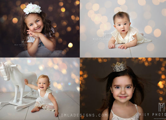 Christmas Gold Bokeh Overlays - Photoshop Overlays, Digital Backgrounds and Lightroom Presets