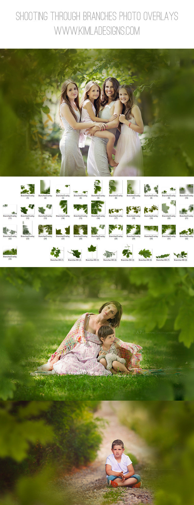 Shooting Through Branches Overlays vol.1 - Photoshop Overlays, Digital Backgrounds and Lightroom Presets