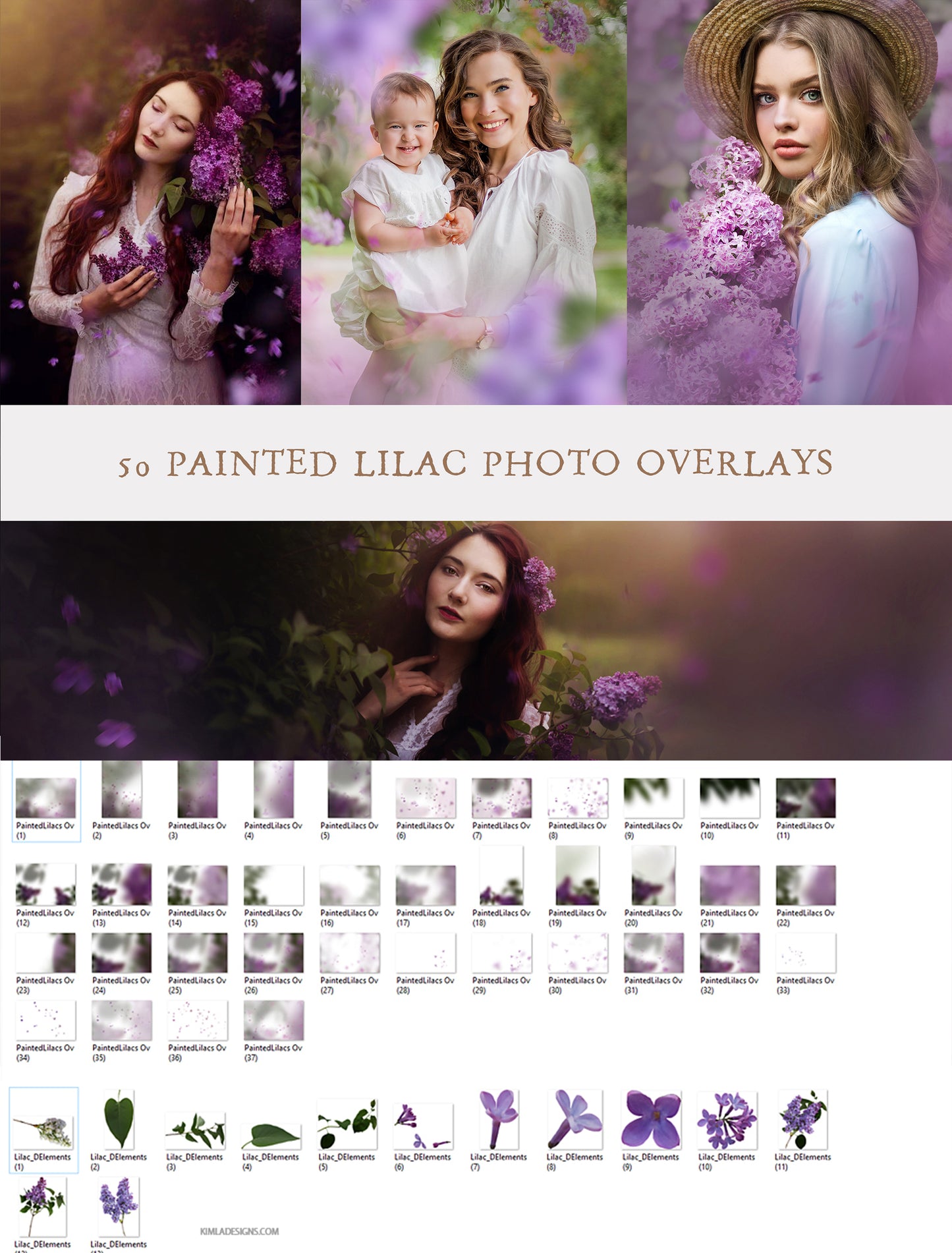 Painted Lilacs Photo Overlays