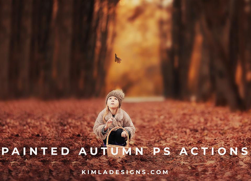 Painted Autumn PS Actions + Free Gift - Photoshop Overlays, Digital Backgrounds and Lightroom Presets