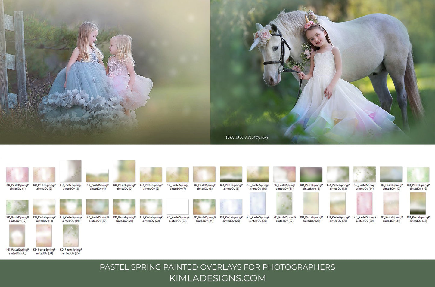 Pastel Spring Photo Overlays - Photoshop Overlays, Digital Backgrounds and Lightroom Presets