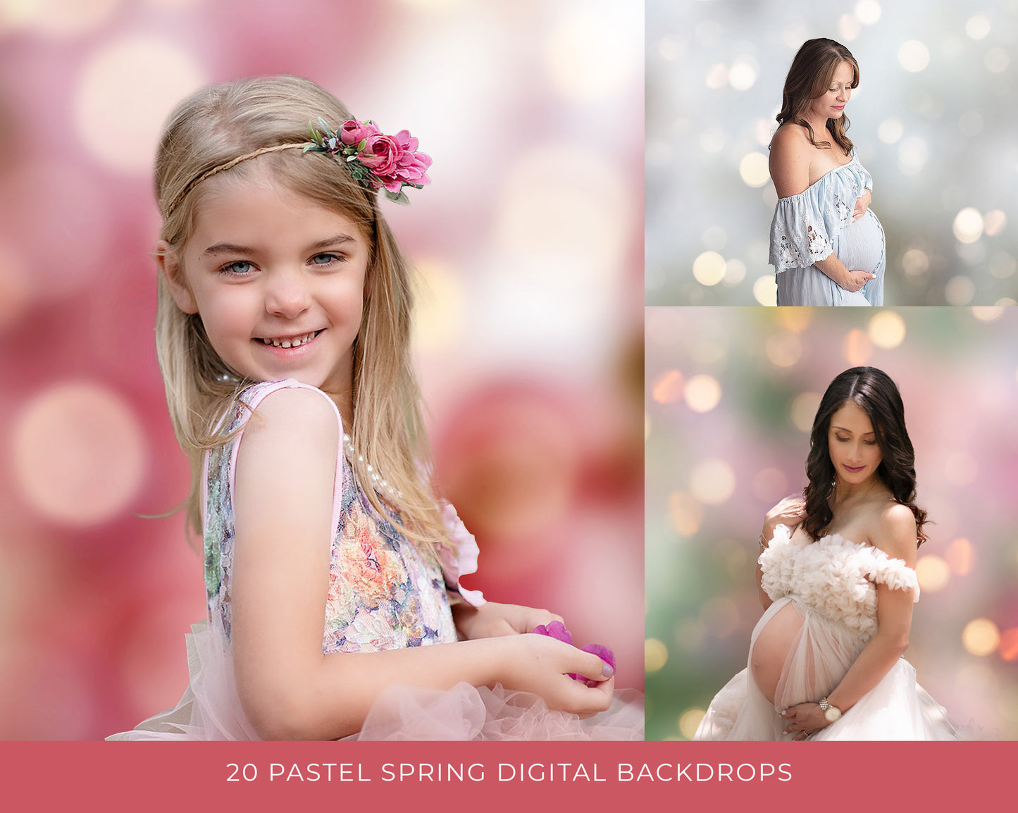 Pastel Spring Bokeh Digital Backdrops