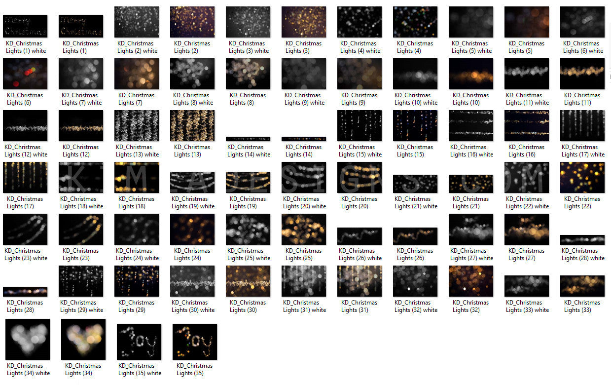 Christmas Lights Bokeh Overlays - Photoshop Overlays, Digital Backgrounds and Lightroom Presets
