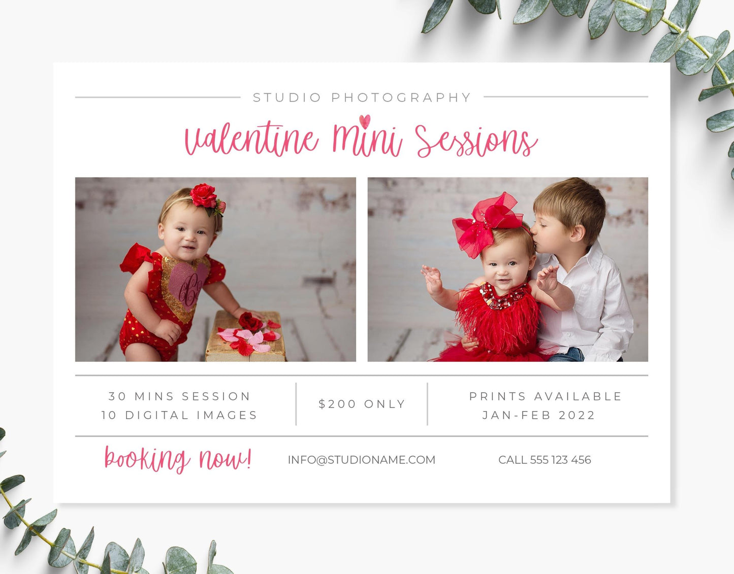 Valentine Mini Session Photoshop Template