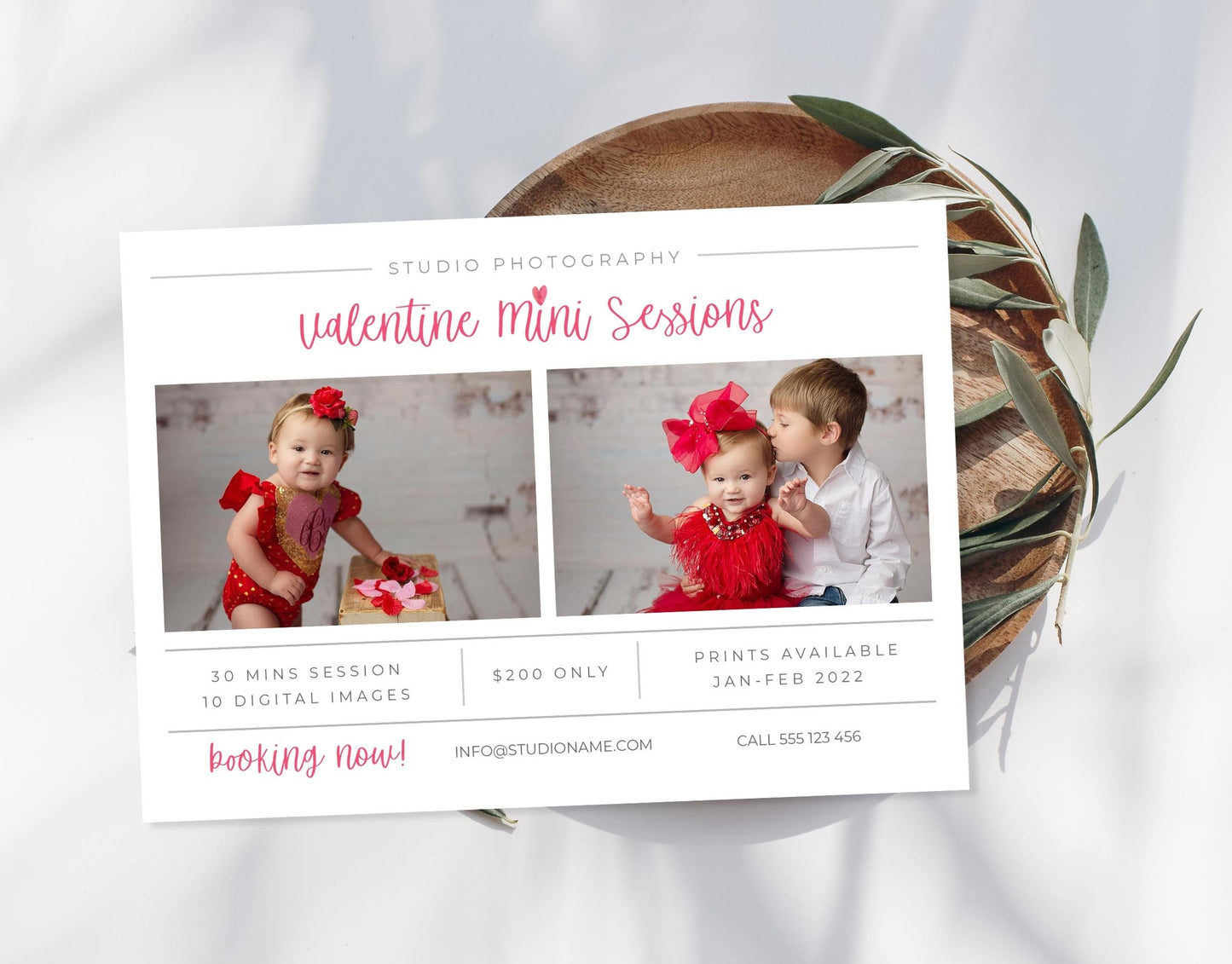 Valentine Mini Session Photoshop Template