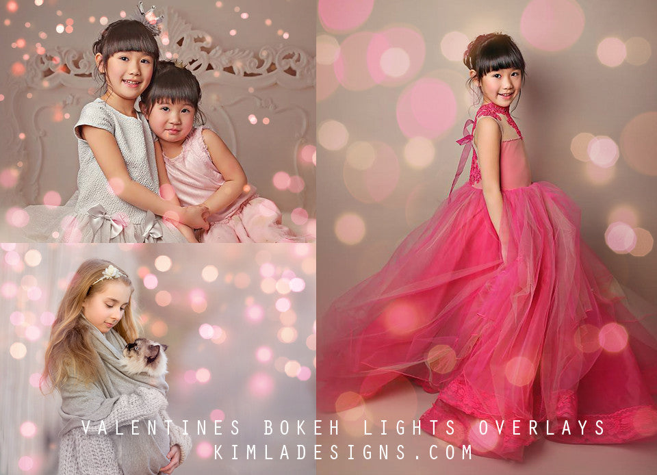 Valentines Bokeh Photo Overlays - Photoshop Overlays, Digital Backgrounds and Lightroom Presets