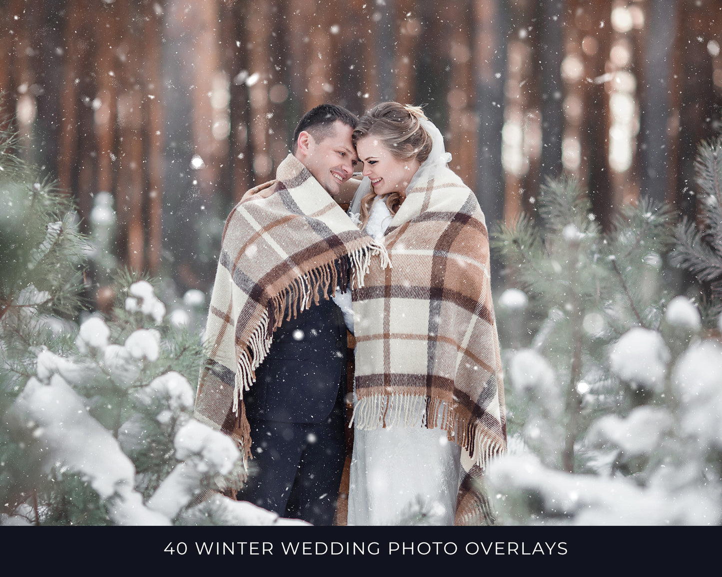 White Wedding Snow & Bokeh Photo Overlays