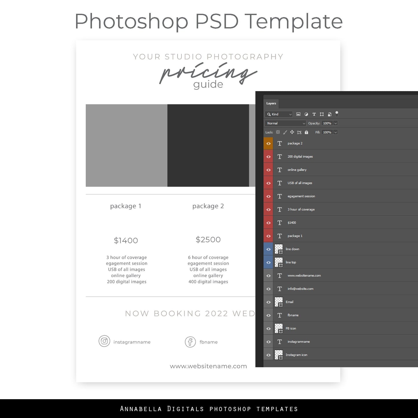 Photography Pricing Template