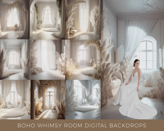 9 Whimsy Boho Room Digital Backdrops