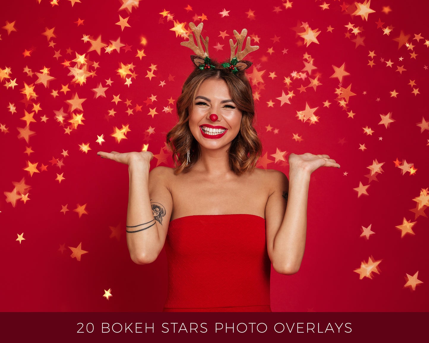 Bokeh Stars Christmas Photo Overlays