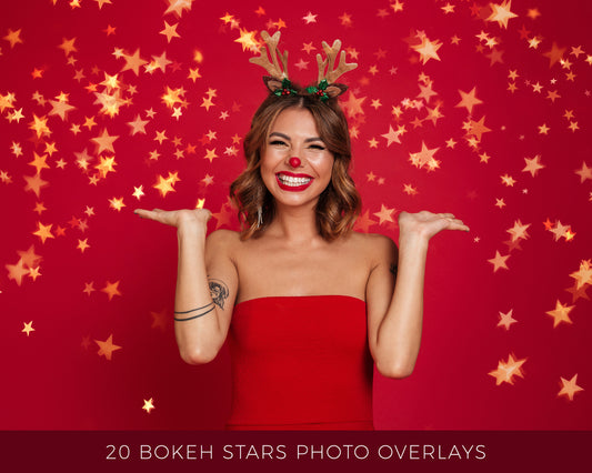 Bokeh Stars Christmas Photo Overlays