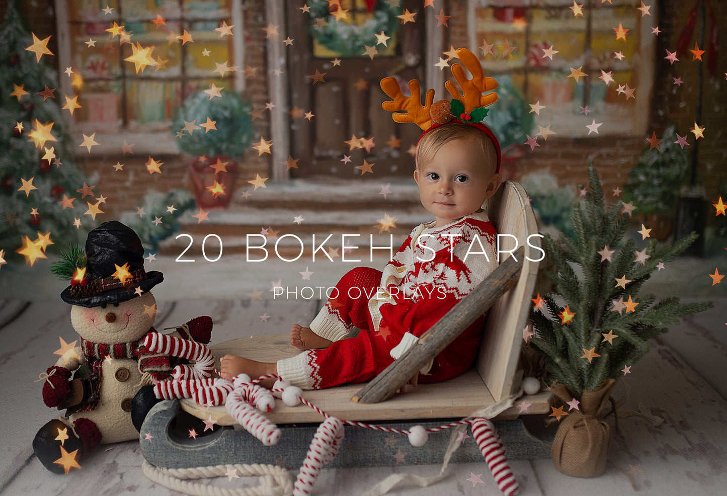 Bokeh Stars Christmas Photo Overlays