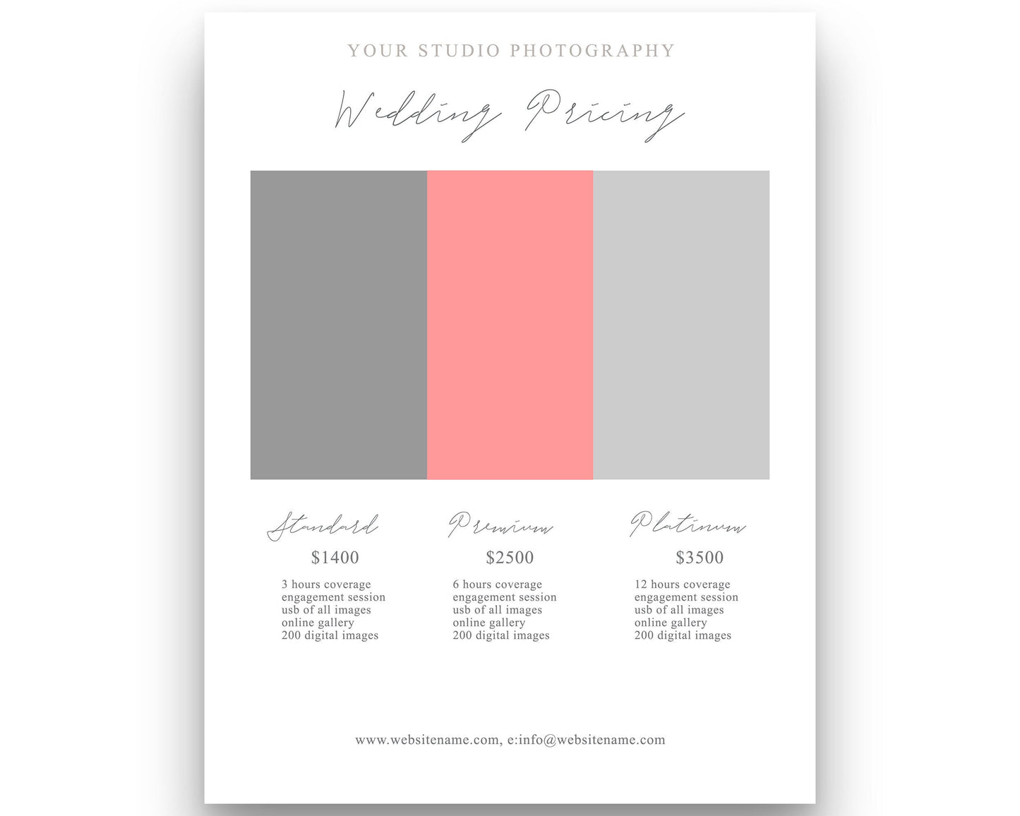 Photography Pricing Guide Template