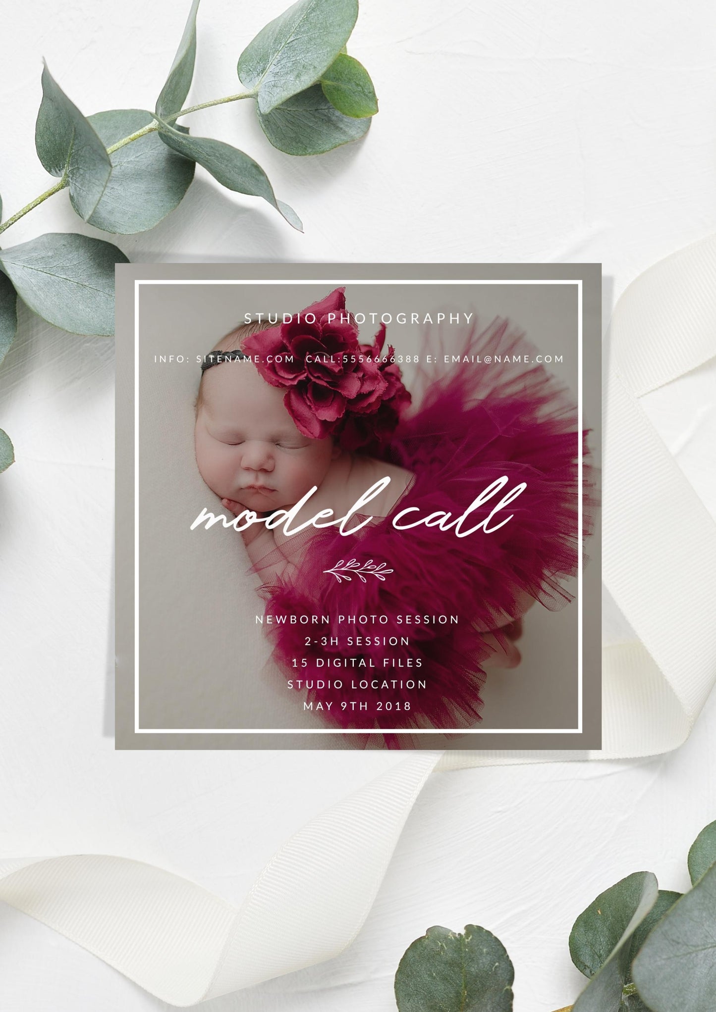Model Call Photoshop Template