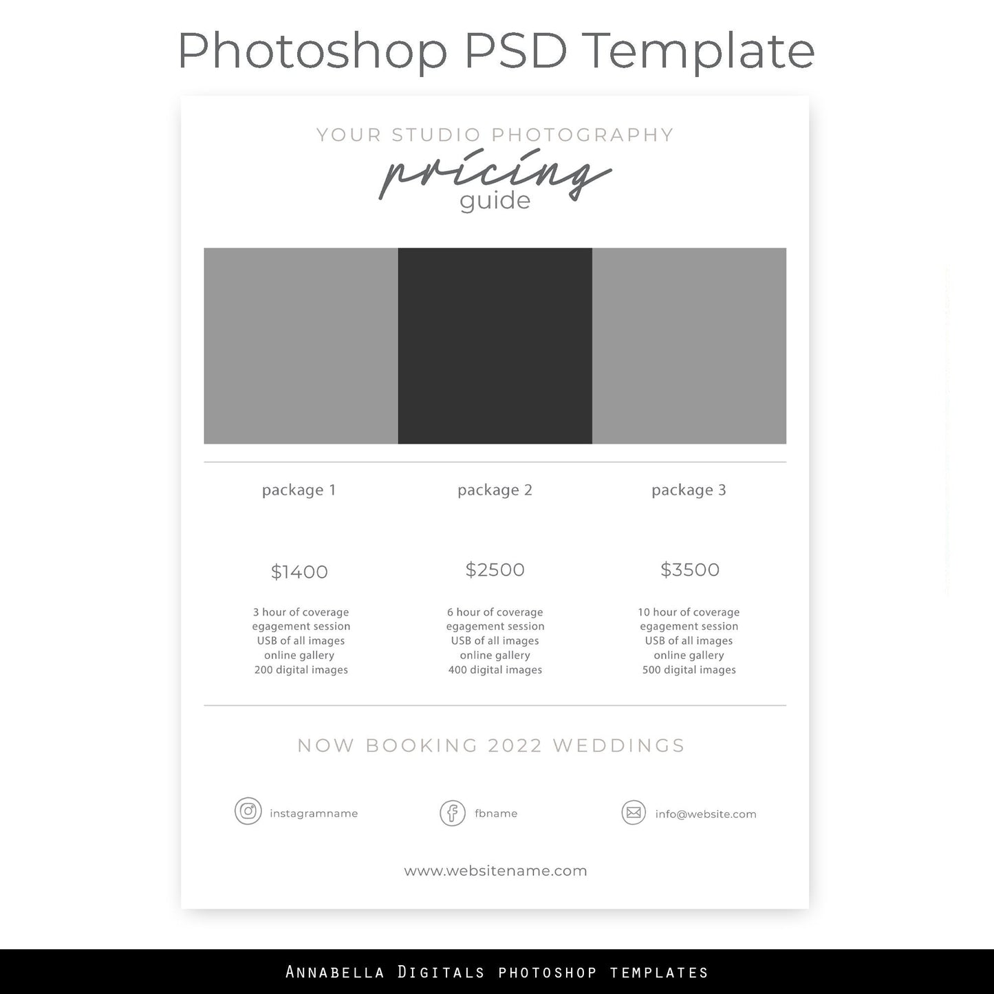 Photography Pricing Template