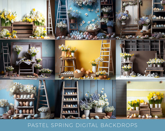 Pastel Spring Digital Backdrops