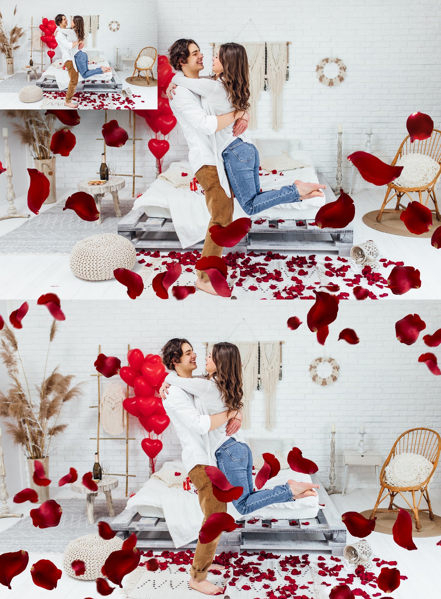 Red Rose Petals Photo Overlays