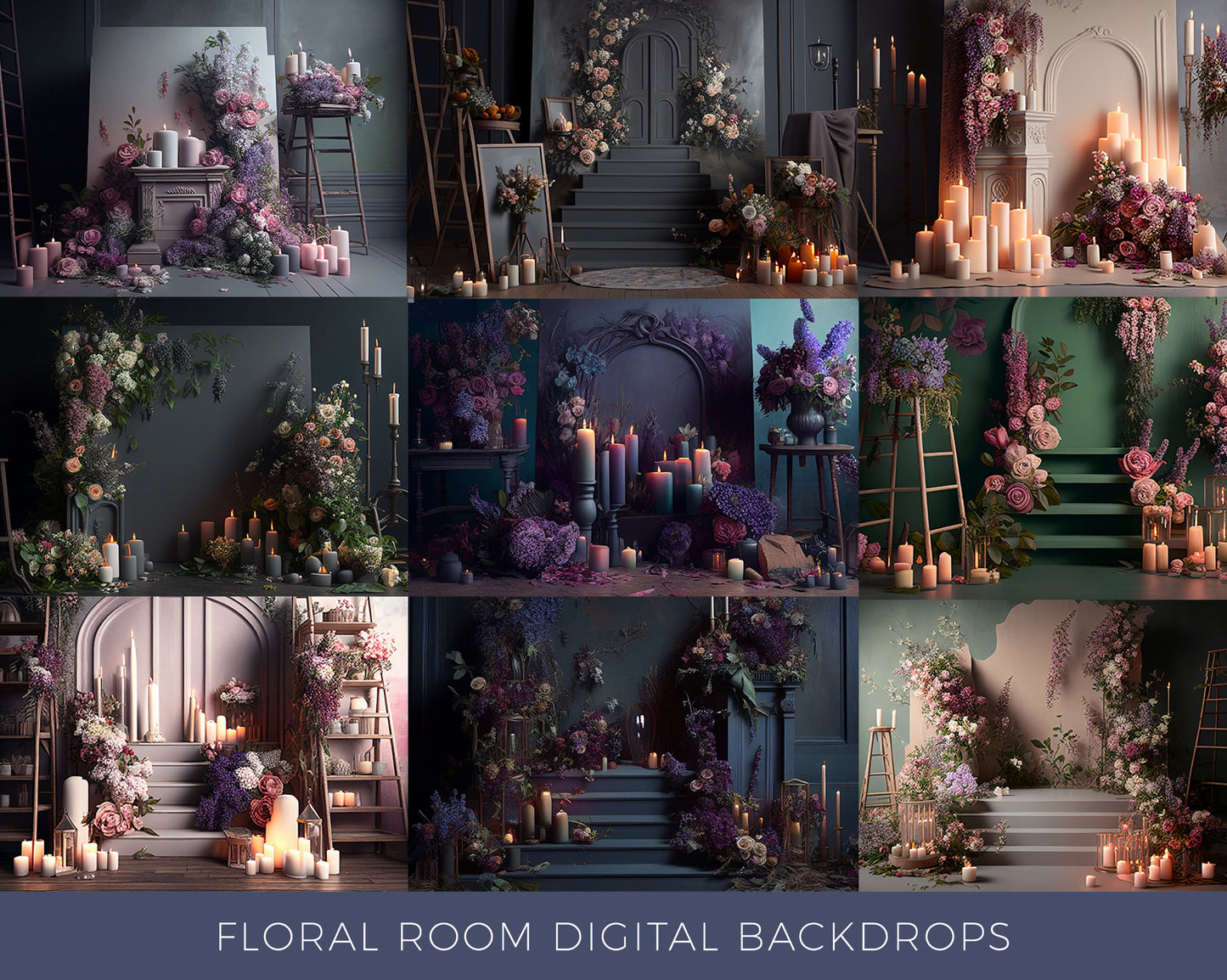 Floral Room Digital Backdrops