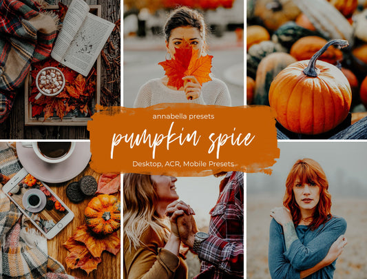 4 Pumpkin Spice Lightroom Presets Warm, Fall Photo Editing, Instagram Filter, Mobile Presets