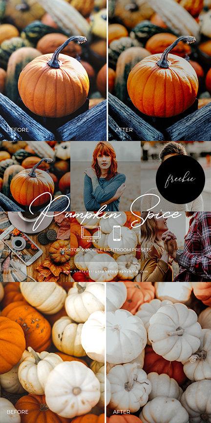 4 Pumpkin Spice Lightroom Presets Warm, Fall Photo Editing, Instagram Filter, Mobile Presets