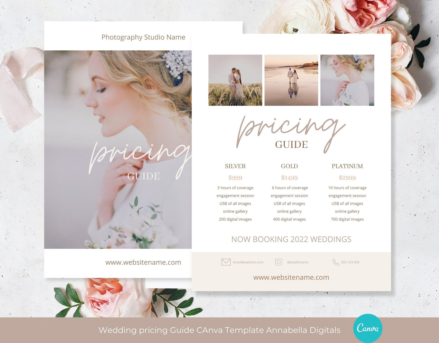 Wedding Photography Pricing Canva Template