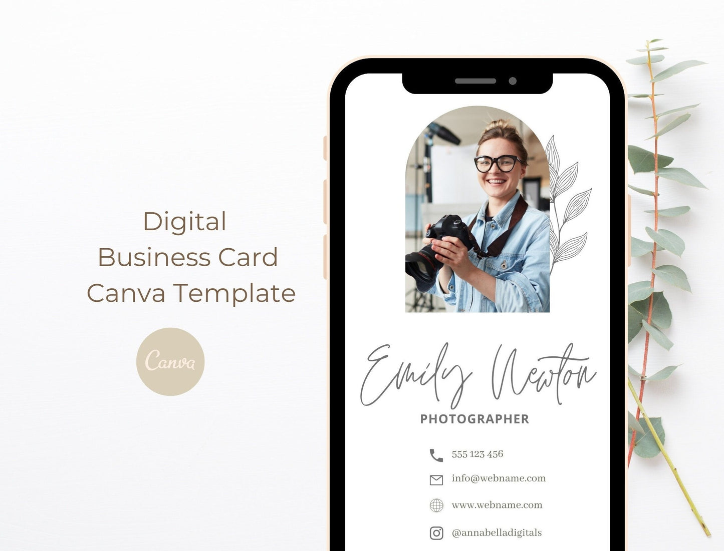 Digital Business Card Canva Template
