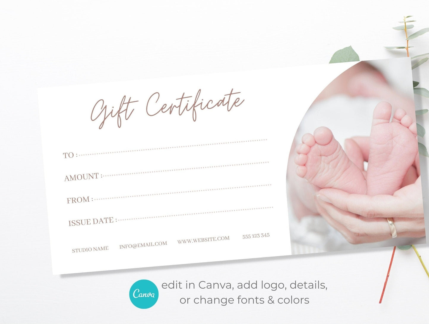 Gift Certificate Canva Template