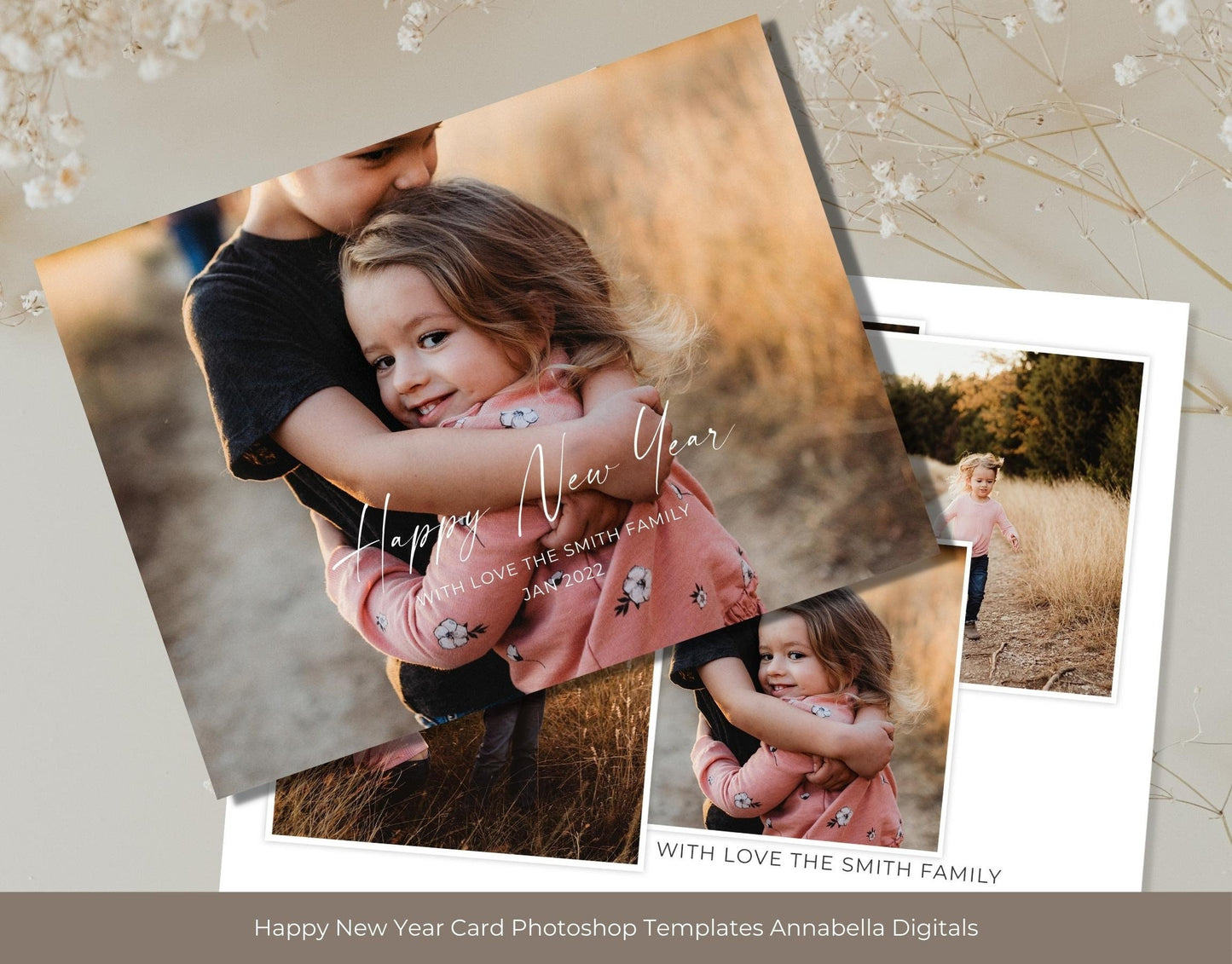 Happy New Year Photo Card Photoshop Template