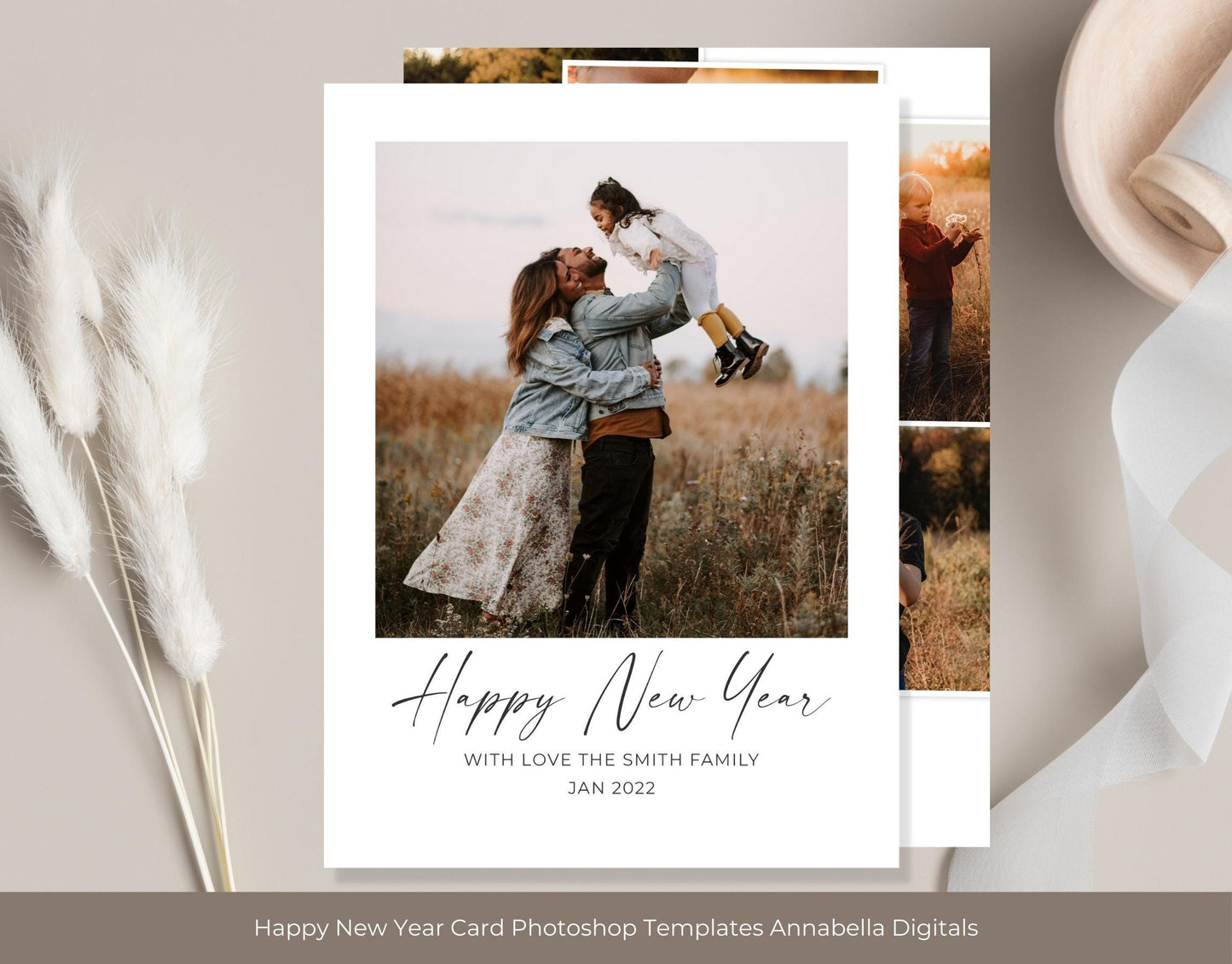 Happy New Year Card Photoshop Template