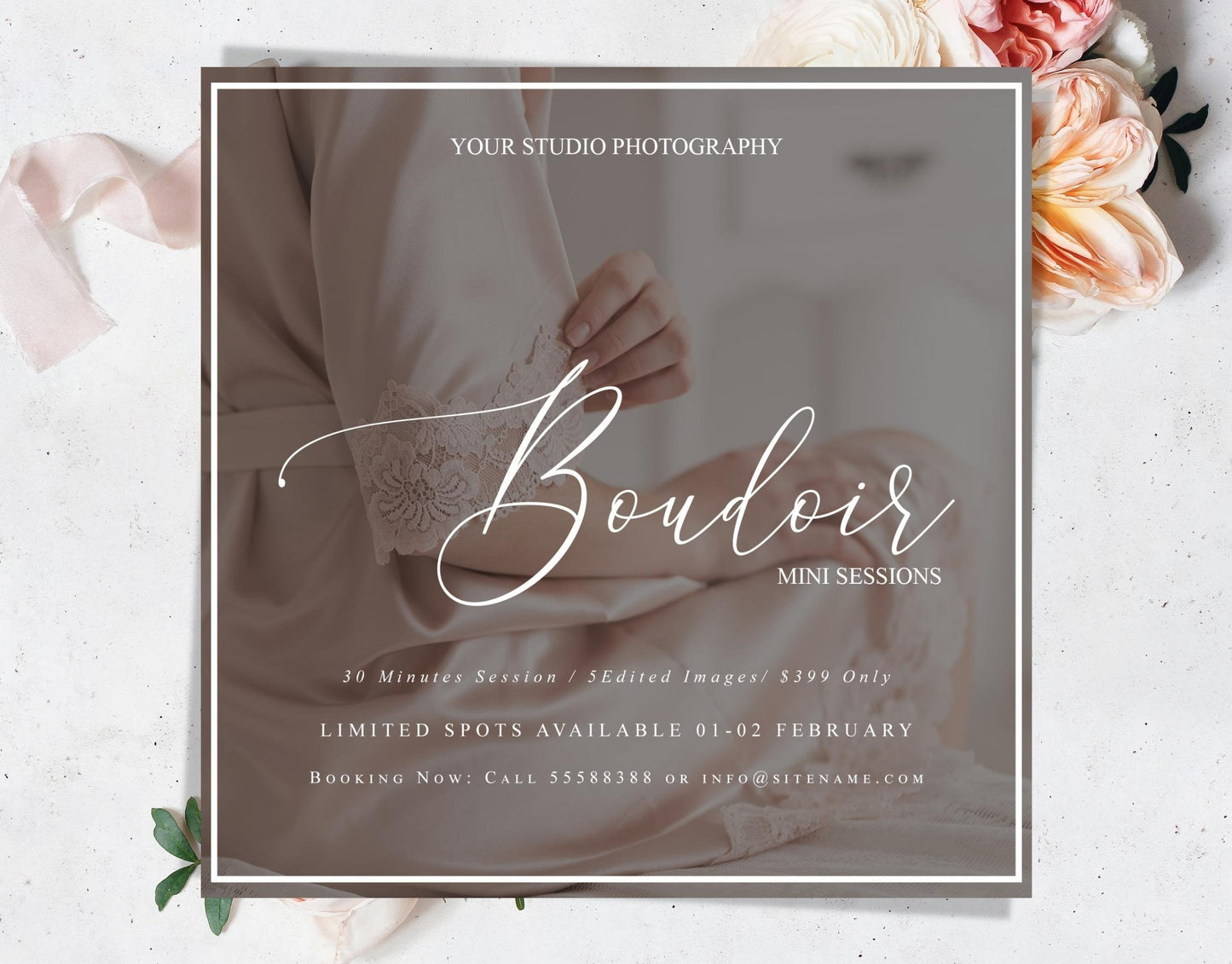 Boudoir Portrait Session Photoshop Template