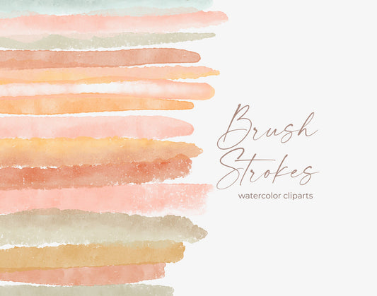 Boho Watercolor Brush Strokes Clipart