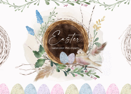 Easter Spring Watercolor Cliparts